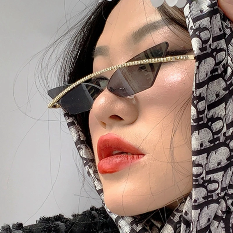 Женские солнцезащитные очки кошачий глаз Vinage в металлической оправе без оправы с