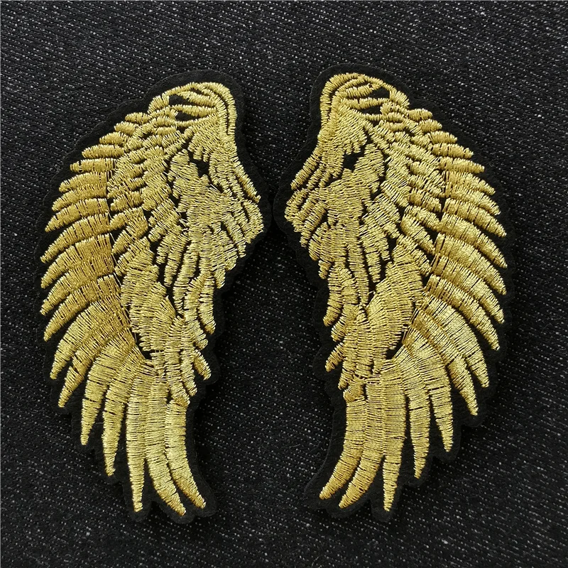 

Golden Wings Iron-on transfers for clothing Embroidery Patches Military Badges Applique Sewing Supplies Stickers