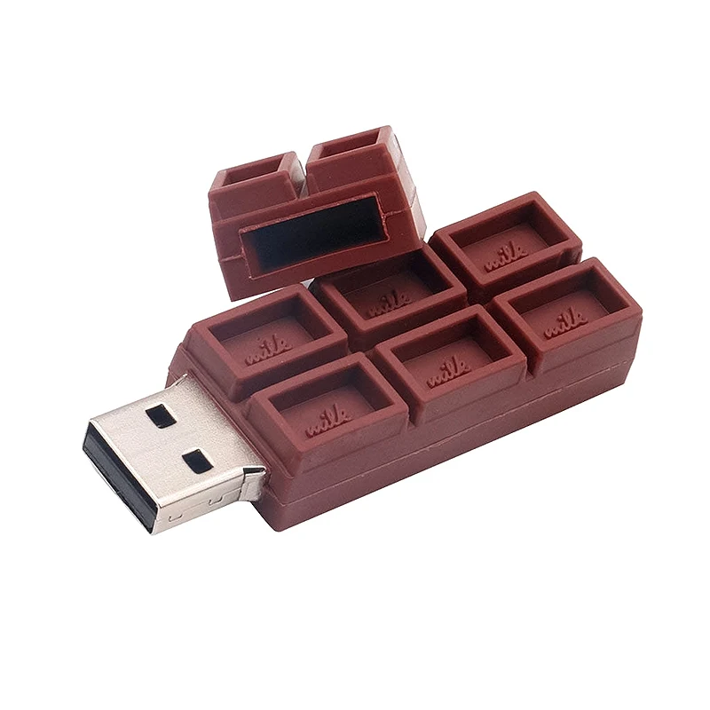 Модель USB-флешки «Мультяшный флеш-накопитель Милый настоящая емкость шоколада» 16 ГБ 32 ГБ 64 ГБ 128 ГБ шоколадная флешка на день Валентина.