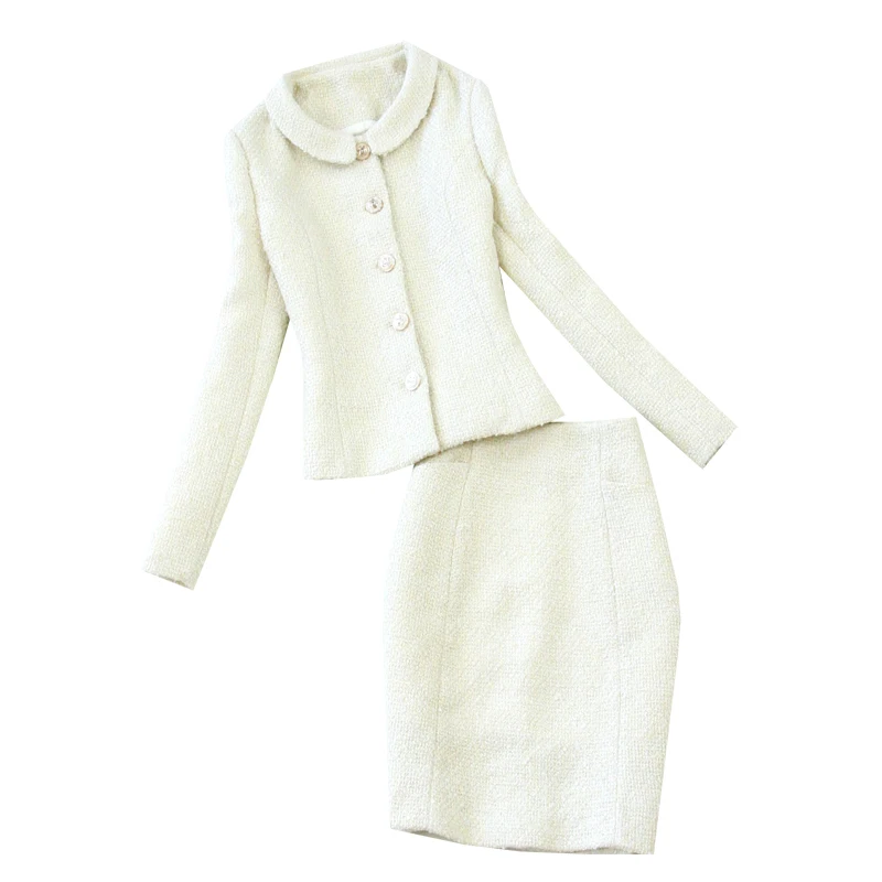 Женский костюм с юбкой офисная одежда блейзер формальный Топ розовый бежевый