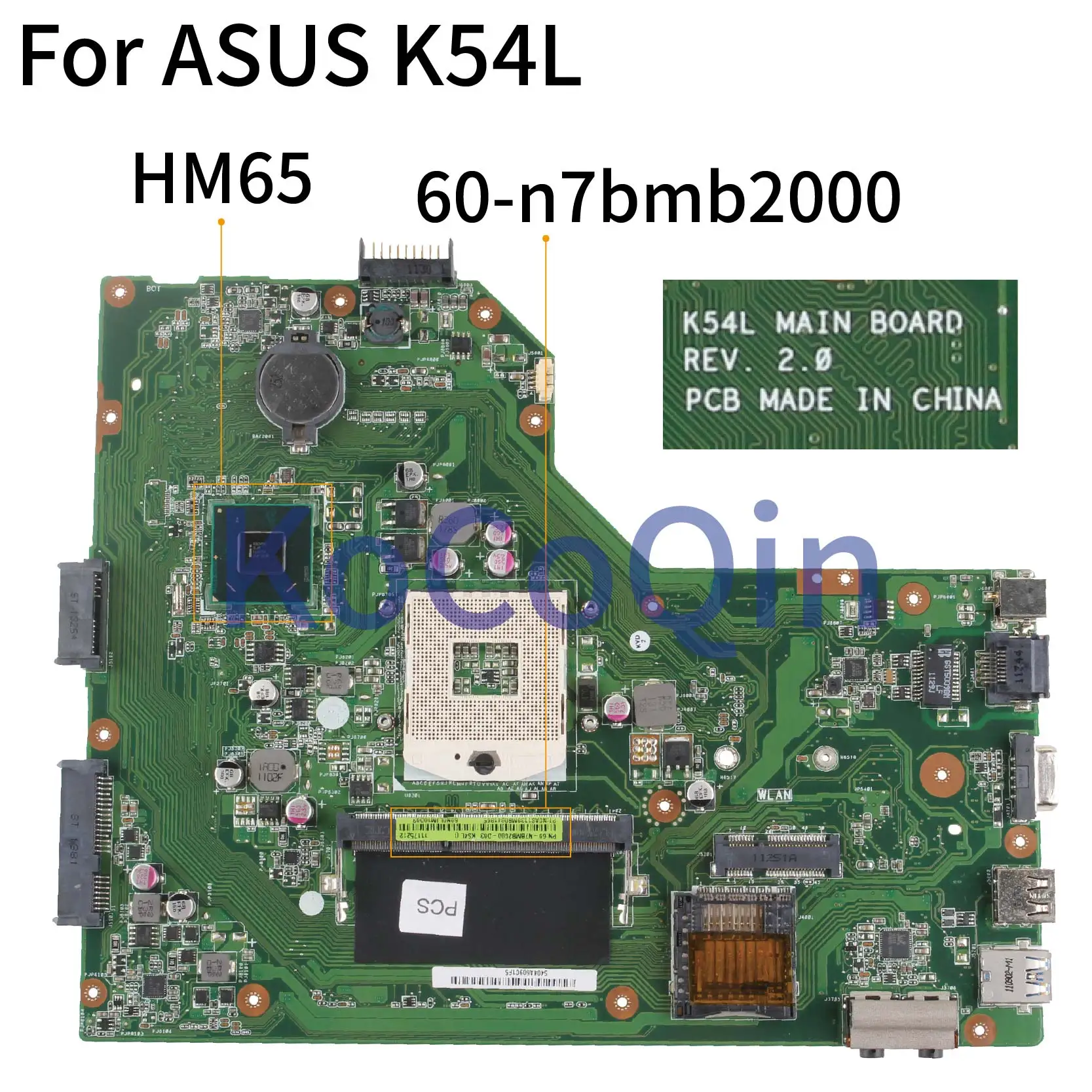 Материнская плата KoCoQin для ноутбука ASUS K54L X54C K54C X54L материнская REV2.0 HM65 | Компьютеры