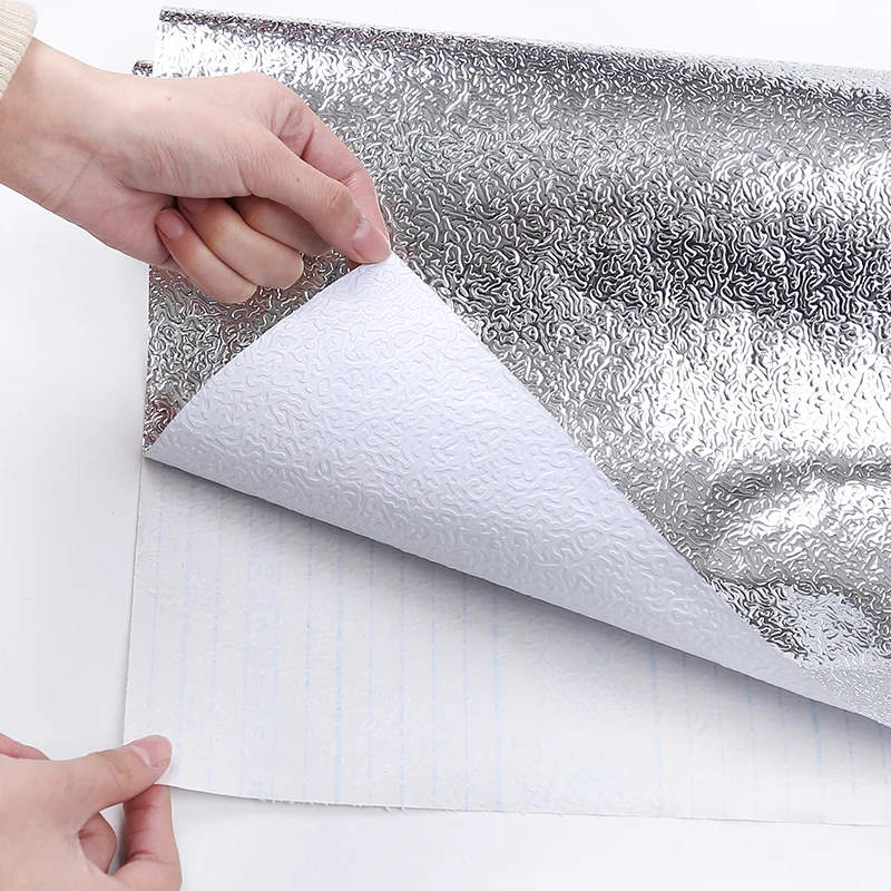 Кухонные водонепроницаемые молдингостойкие обои самоклеящаяся алюминиевая