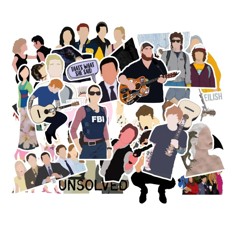 50 шт. стикеры знаменитостей пакет для чемодана ноутбука гитара скейтборд телефон