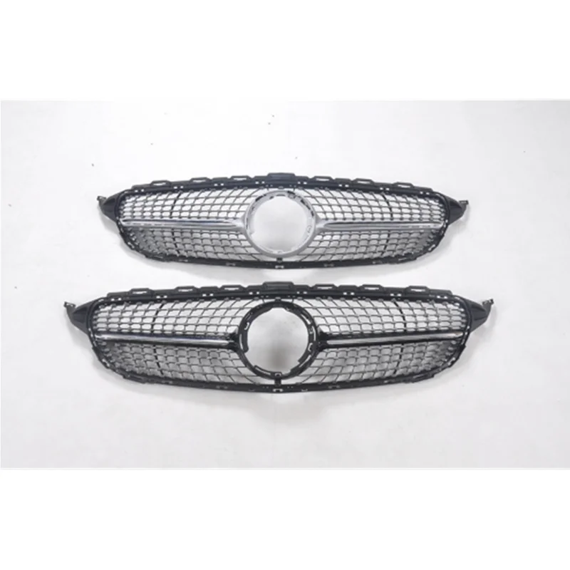 

Автомобильные решетки, передняя решетка для W205 2015 2016 2017 2018 2019 2020 2021 Mercedes Benz C-class C200 C250 C300 C350, Алмазный Стиль