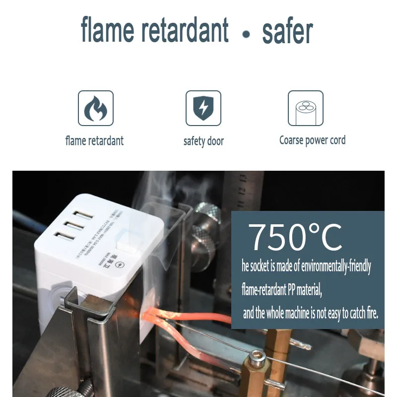 Розетка многофункциональная 4AC розетка 3USB порты Смарт зарядное устройство