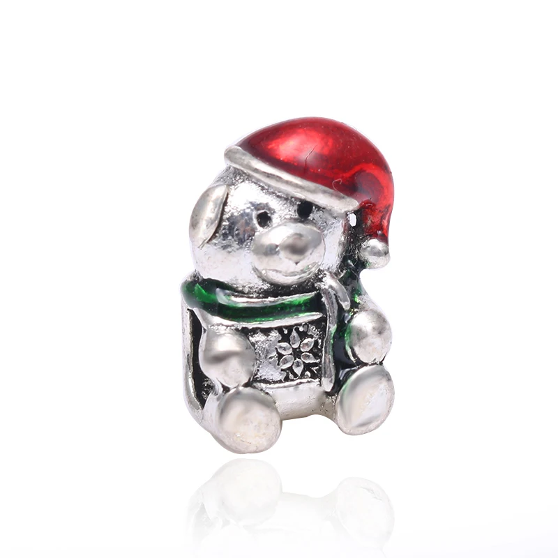 TOGORY 2Pcs/lot Fashion Crystal Santa Claus Charms Bead Fit Original Brand Bracelets For Women Girl Jewelry Christmas Gift | Украшения и
