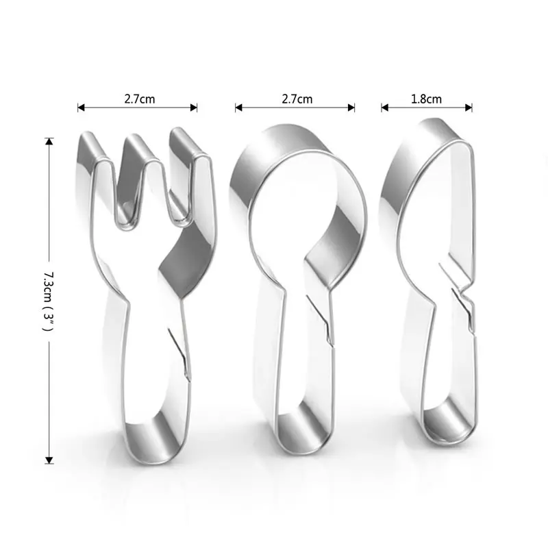 OBRKING 3 шт. Вилка ложка нож форма печенья резак формы помадка Бисквитное печенье