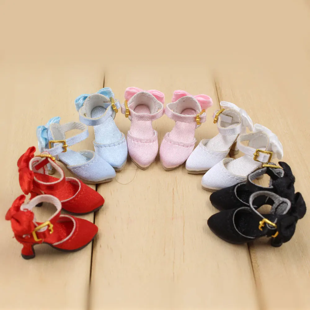 Blyth doll/шелковые туфли на высоком каблуке; пять различных цветов на выбор; Симпатичные Neo 1/6 BJD