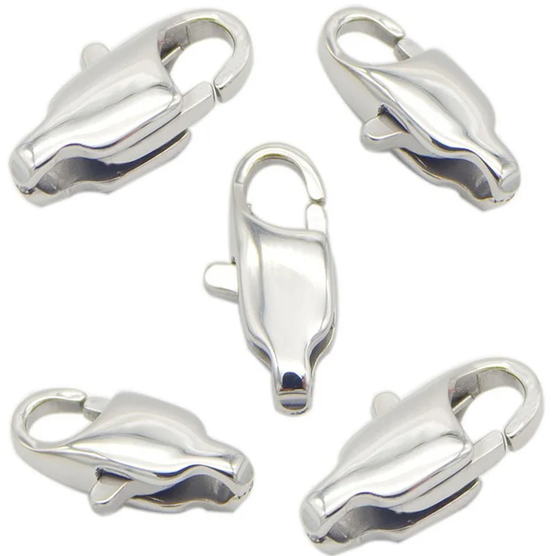 100pcs High Quality Polishing Stainless Steel Lobster Clasps Hooks End Clasps Connectors for Necklace Bracelet Jewelry Findings