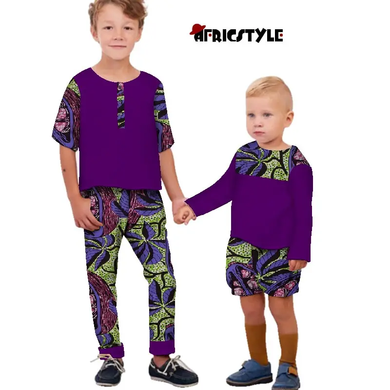 2021 African children's clothes African brothers clothing African children's wear Brother and brother two piece suit wyq439
