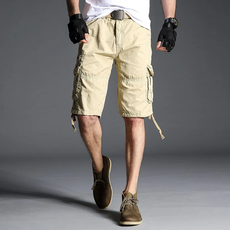 

2021 New Fashion Mens Cargo Combat Chino Shorts Cotton Work Wear Summer Half Pant Casual Jeans