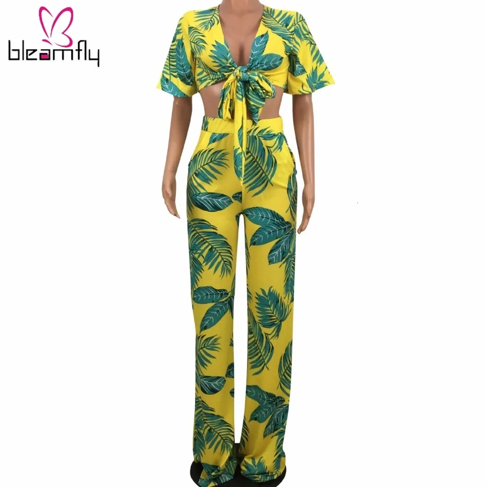 Летний женский комплект короткий рукав галстук-бабочка укороченный топ и