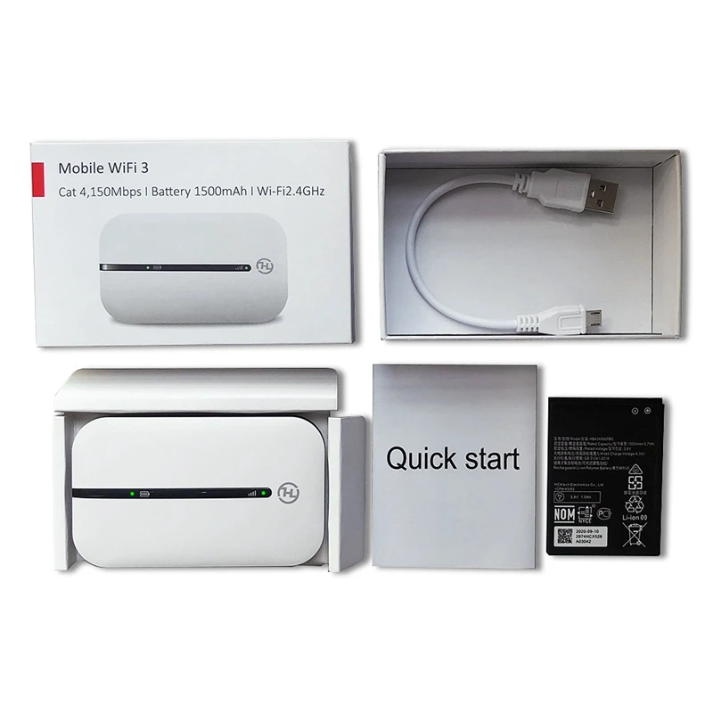 

150Mbps 4G LTE Mobile WiFi Hotspot Unlocked Wireless Internet Router Devices with SIM Card Slot for 3G/4G