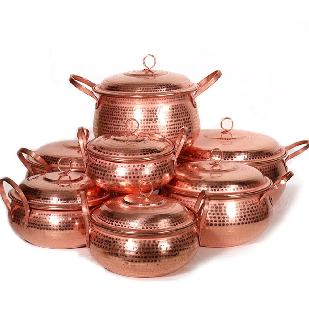 Кастрюля из 100% чистой меди кастрюля для приготовления парового супа фиолетовая