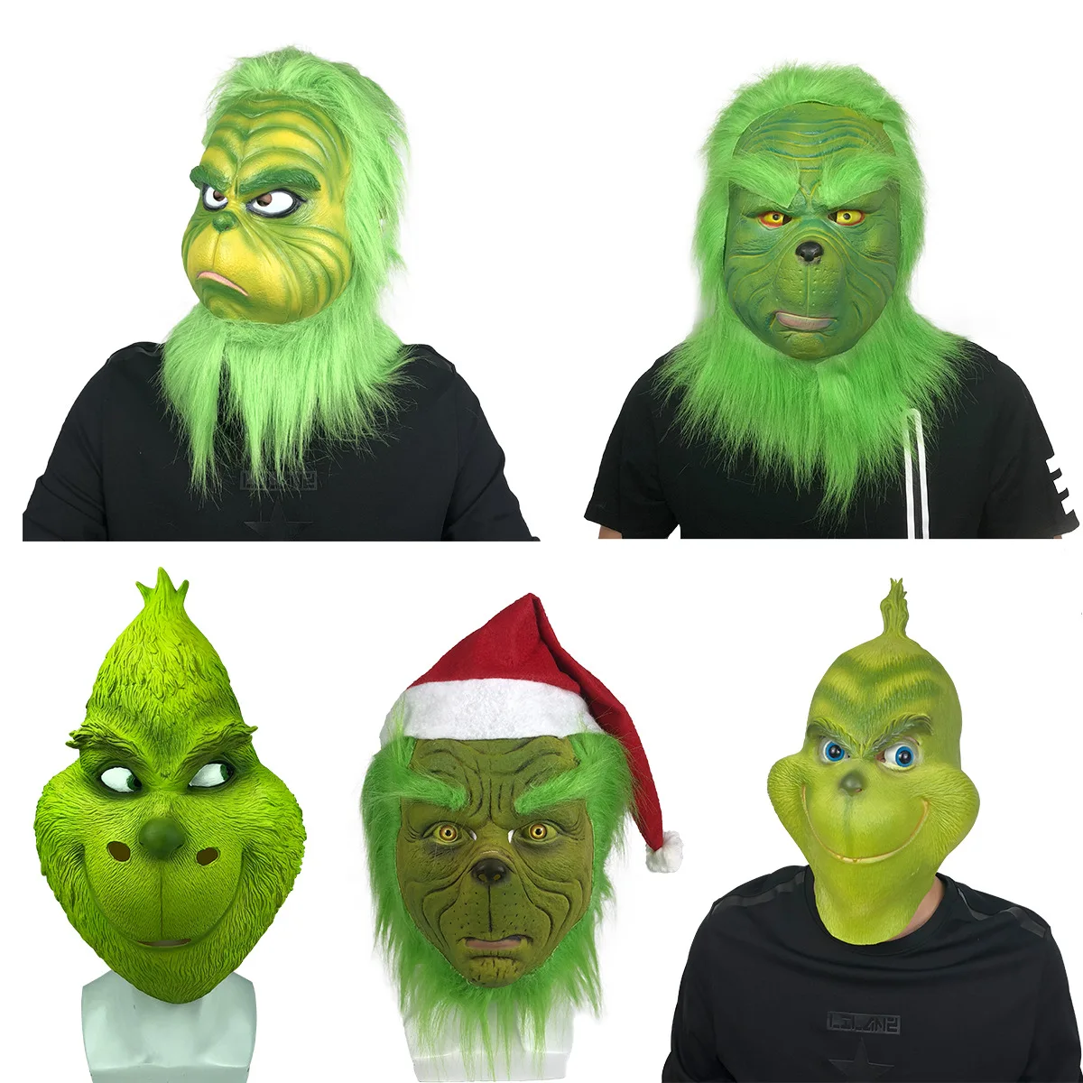 

Cute How Christmas Geek Stole Cosplay Mask Latex Halloween XMAS Full Head Costume Props