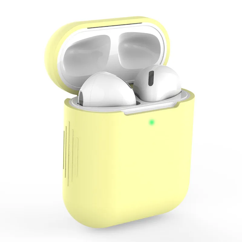 Силиконовый чехол s для Airpods1 2nd роскошный защитный чехол для наушников для Apple Airpods чехол 1& 2 противоударный чехол - Цвет: Цвет: желтый