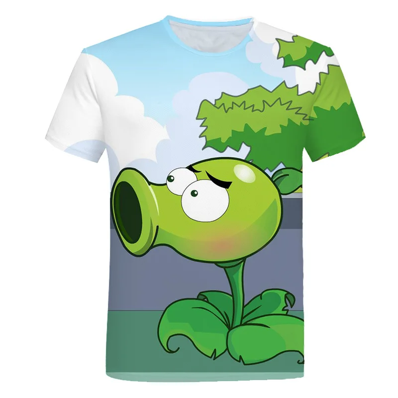 

Plants Vs Zombies Print T Shirt Boys Clothes Kids O-Neck Clothing Cartoon Boys Harajuku Summer Short Sleeve T-shirt Tee Tops