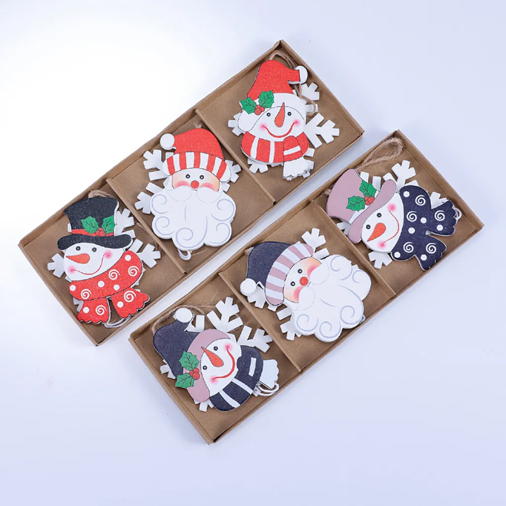 3 шт. Свадебные Рождественские украшения деревянные для рождественской елки