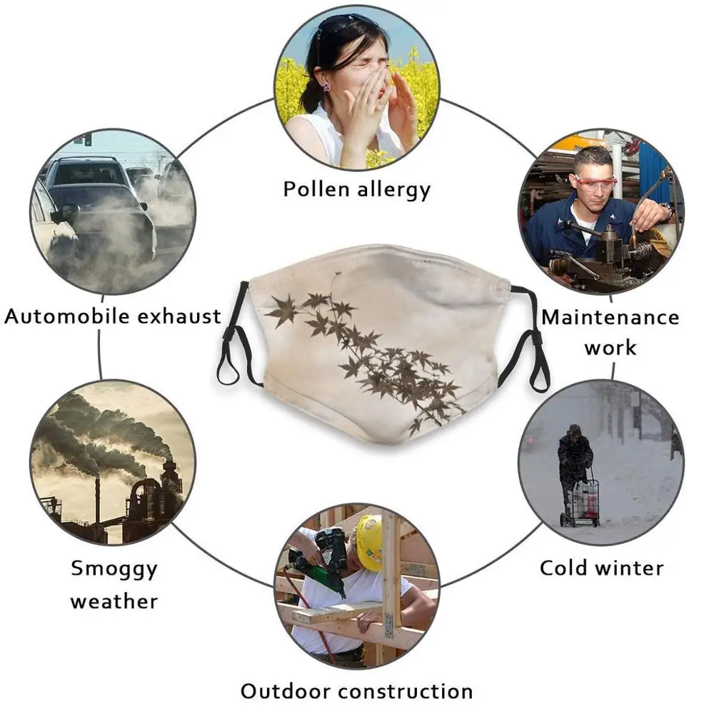 

Maple Reusable Mouth Face Mask Anti Haze Dustproof Mask With Filters For Child Adult Branch Leaf Leaves Nature Plant Stem Tree