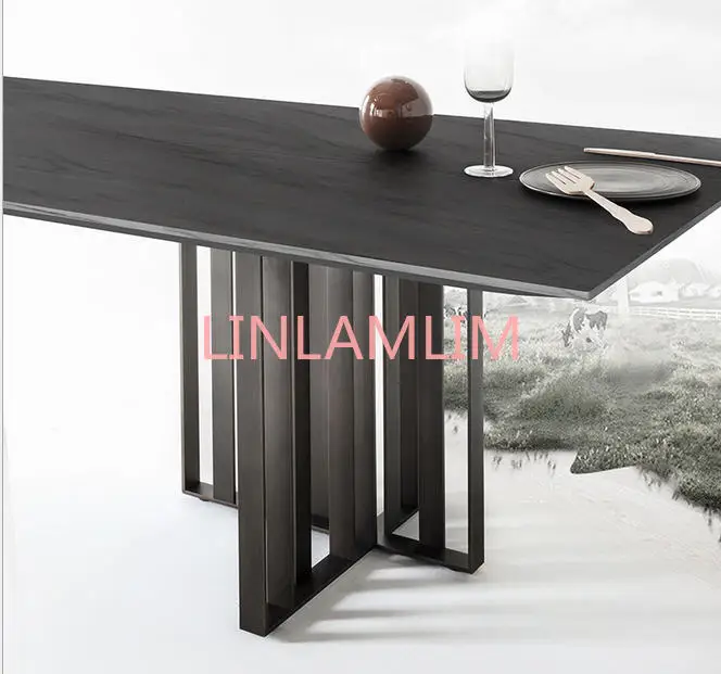 Дизайнерский уникальный набор мраморной столовой из нержавеющей стали с