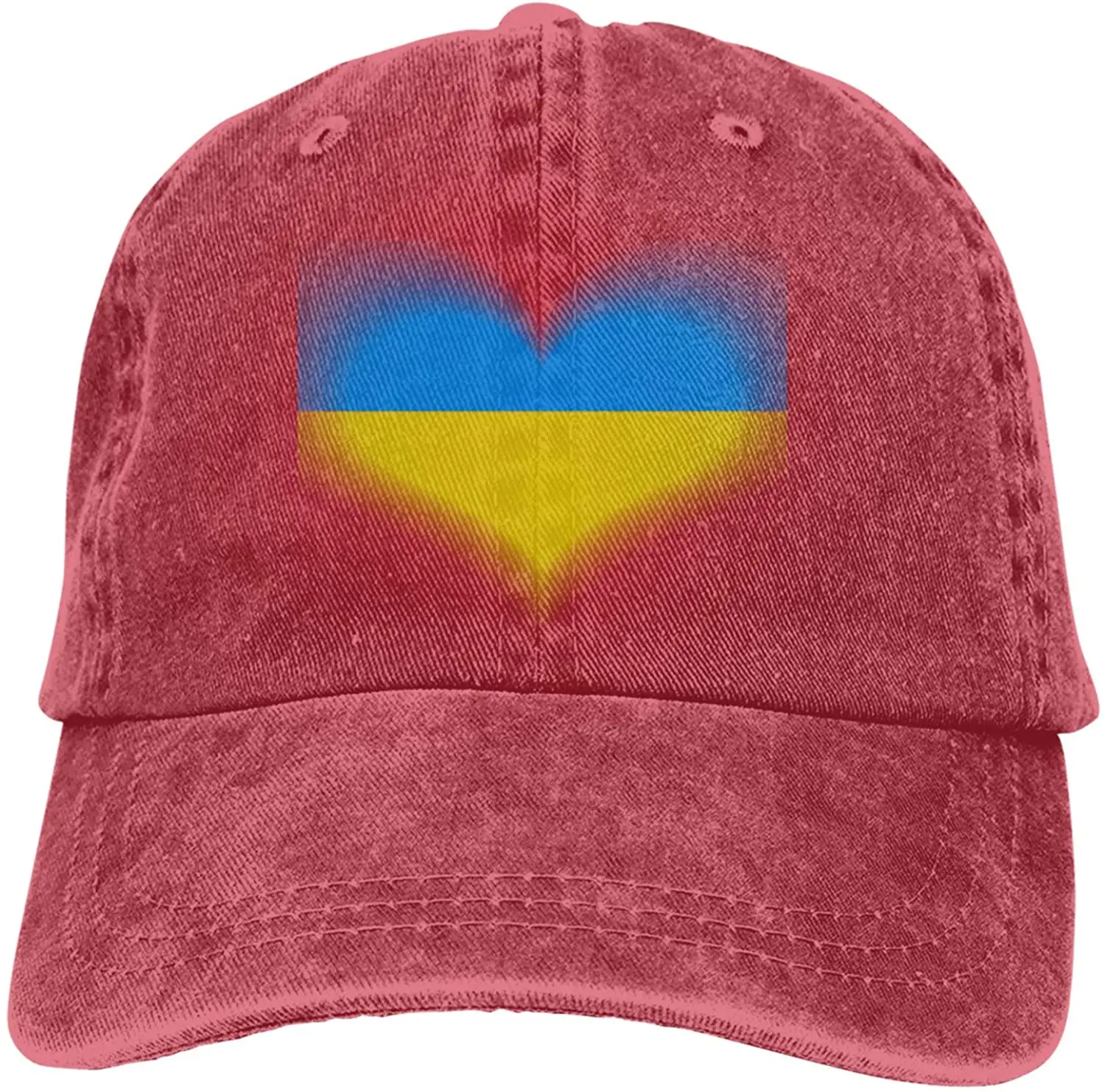 

Love Ukraine Flag Sports Denim Cap Adjustable Unisex Plain Baseball Cowboy Snapback Hat