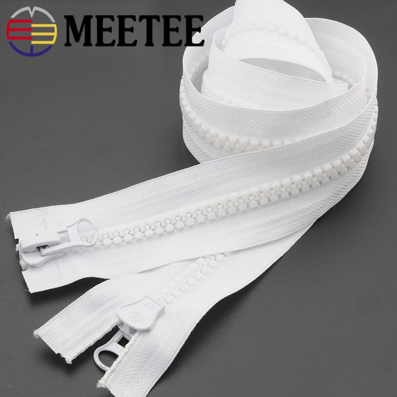 Meetee 8 # полимерная молния черные белые двойные слайдеры пуховик пальто сумка