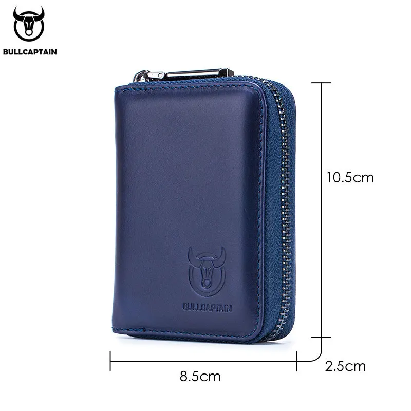 bullcaptain leather credit card id card holder wallet wallet men fashion rfid card holder wallet business card holder bag free global shipping