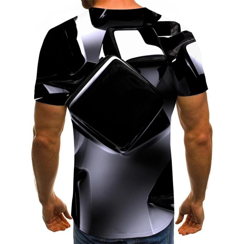 Новинка 2020 Мужская футболка с трехмерным вращением летние модные топы коротким