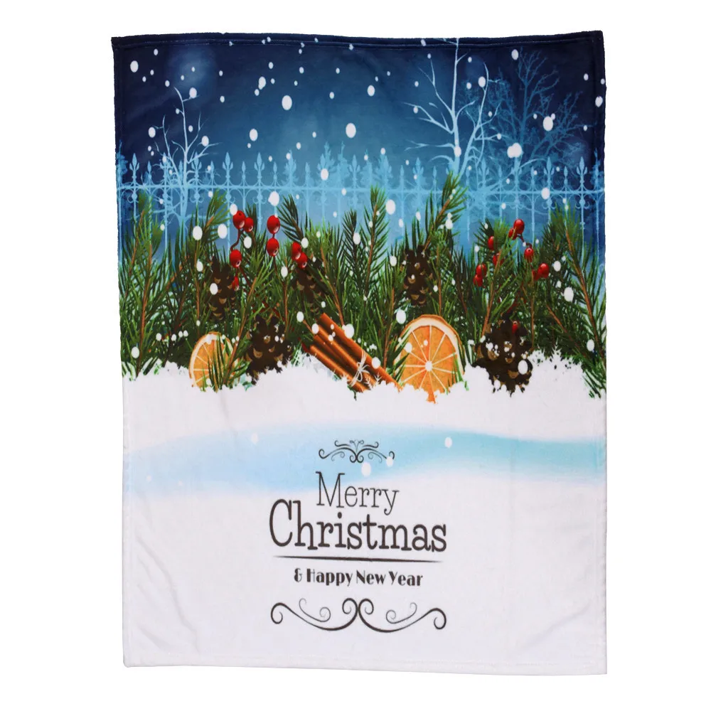 C OUNEED Christmas Blanket Flannel Fabric Sofa Bed Blanket 150x200CM Warm Soft Throw Travel Patchwor Winter Bedspread Blanket#45 - Цвет: C