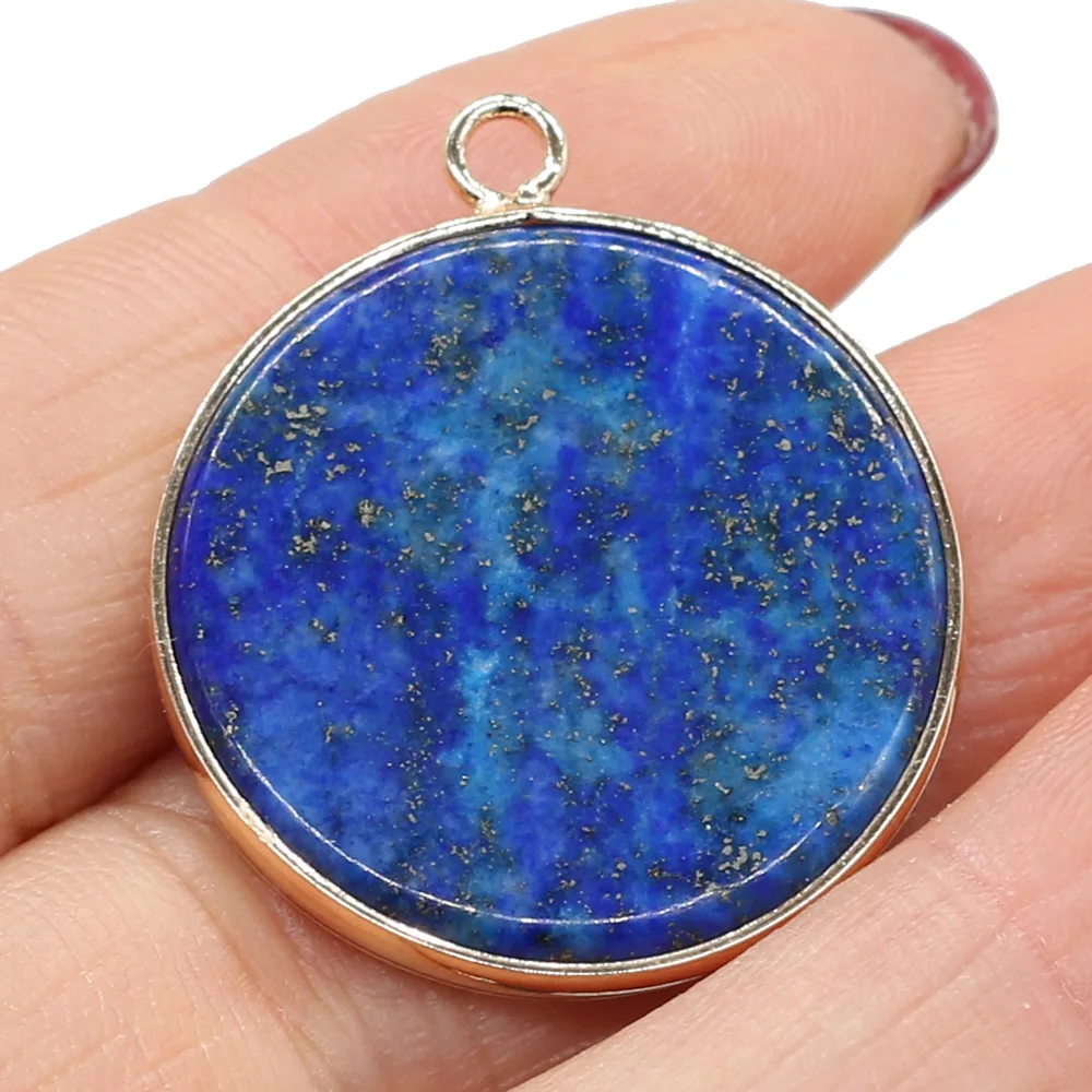 Природный камень лазурит Круглый кулон Овальный Warter падение Форма рейки