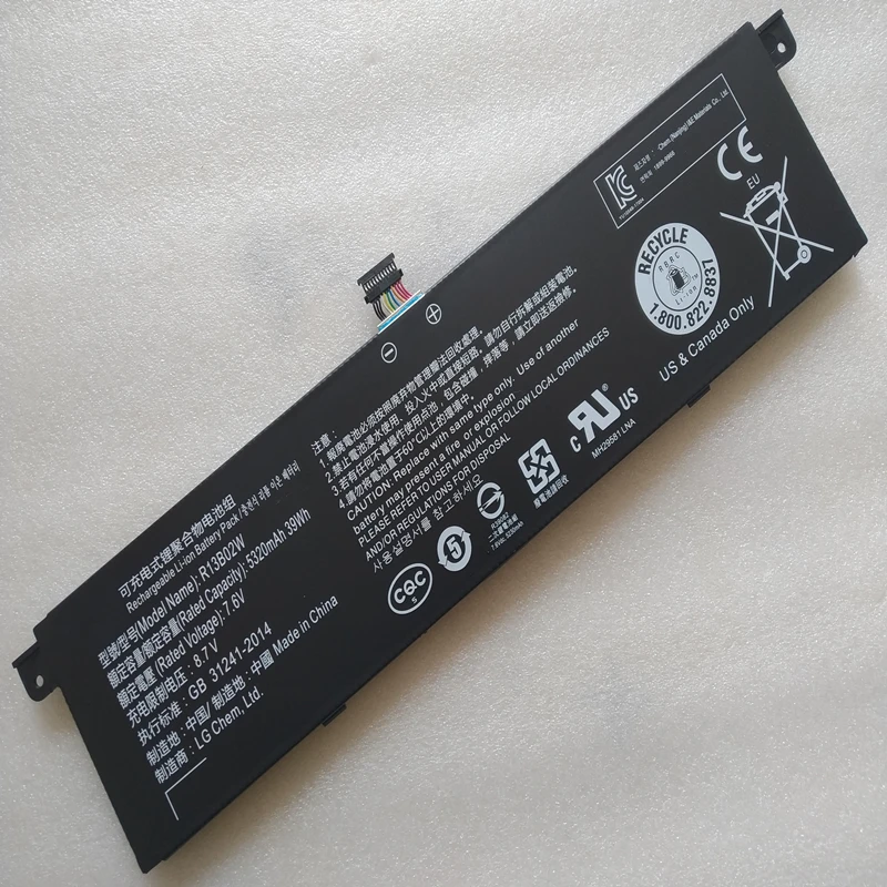 

New Original R13B01W R13B02W 161301-01 Laptop Battery 7.6V 39Wh 5320mAh For Xiaomi Mi Air 13.3" Series Tablet PC