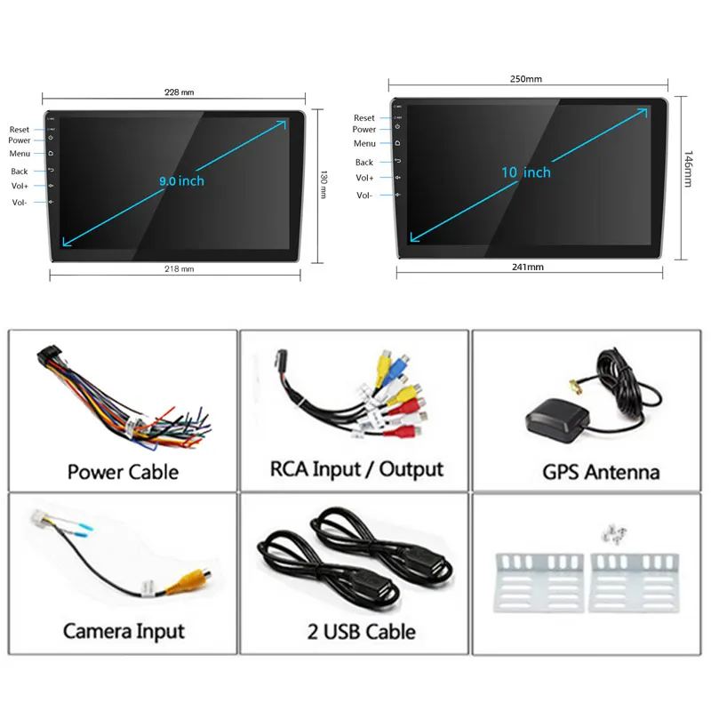 $426.05 Car Radio 2 Din 10″ Android Multimedia Player GPS WIFI Bluetooth for Toyota Volkswagen Hyundai Kia Renault Suzuki 2G 4G