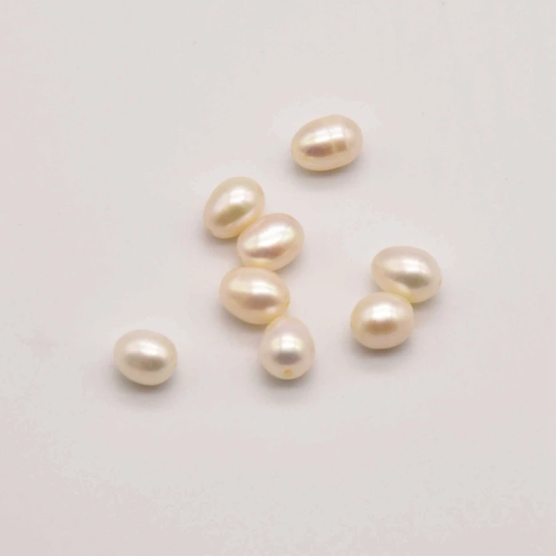 

20 Pcs/Lot 6mm 7mm Natural Rice-Shaped Perforated Freshwater Pearls High Quality Pearl Handmade Jewelry Making Supplies JA0249