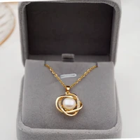 natural pearl 18 k rose gold fashion necklace jewelry gold jewelry nacklaces for women fine gift jewelry