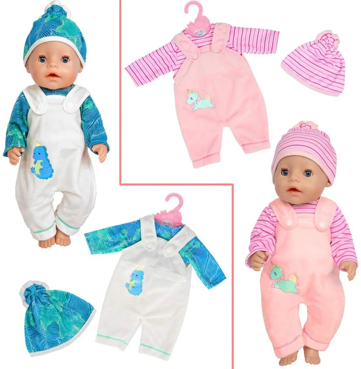 Fashion Clothes Suit Fit For 43cm Baby New Born Doll 17 Inch Dolls Clothes,Children best Birthday Gift