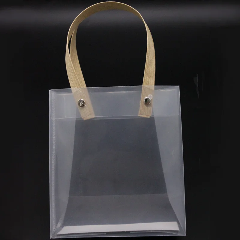 

High-quality Frosted PP Bags Plastic Gift Bags With Handles Translucent Tote Gift Wrapping Flower Package Decoration Supplies