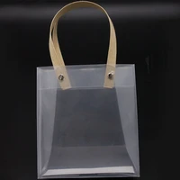 high quality frosted pp bags plastic gift bags with handles translucent tote gift wrapping flower package decoration supplies