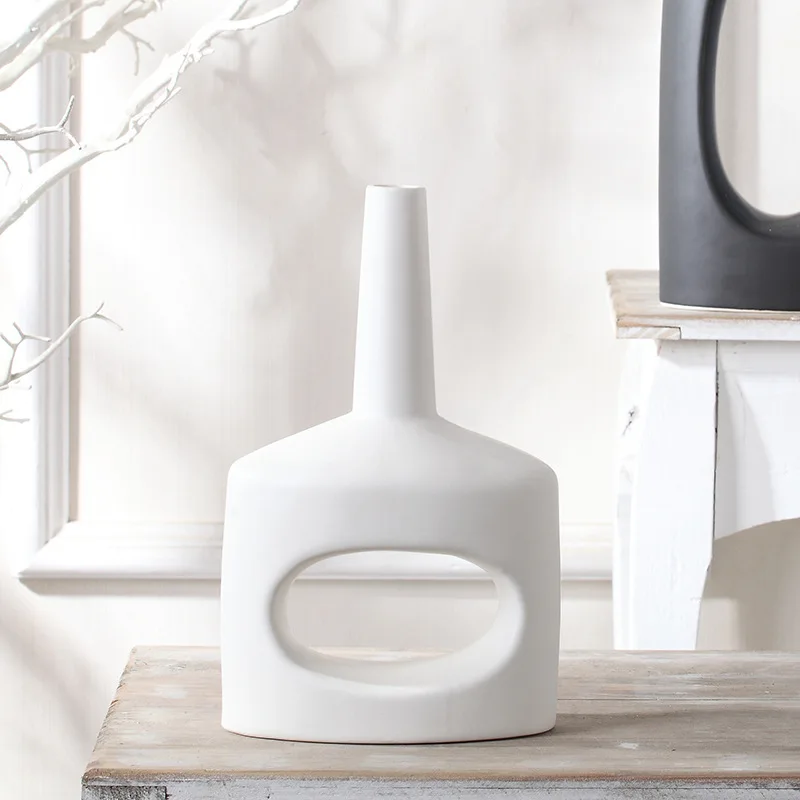 Креативная черно-белая ваза в скандинавском стиле цветочный горшок абстрактные