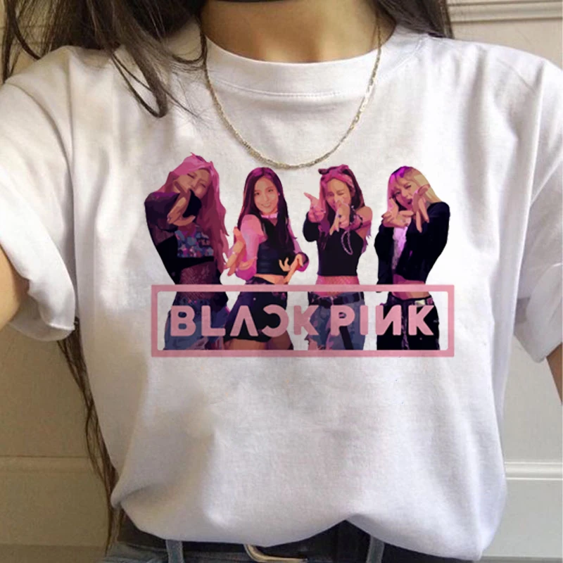 Blackpink Kill This Love Harajuku футболка женская Дженни Роза Лиза JISOO Ullzang Футболка Мода 90s футболка Графический Топ Футболка женская - Цвет: 8086