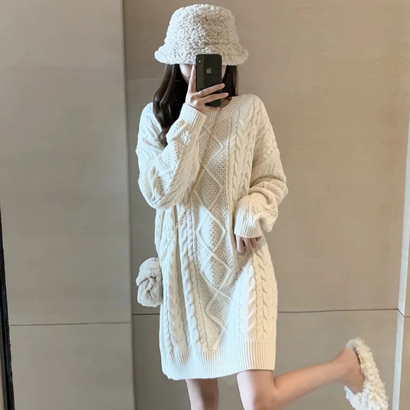 

CMAZ 2021 Autumn Winte Sweater Women Tops Knitted Pullover Korean Style Cardigan Soft Warm Pull Thick Outwear