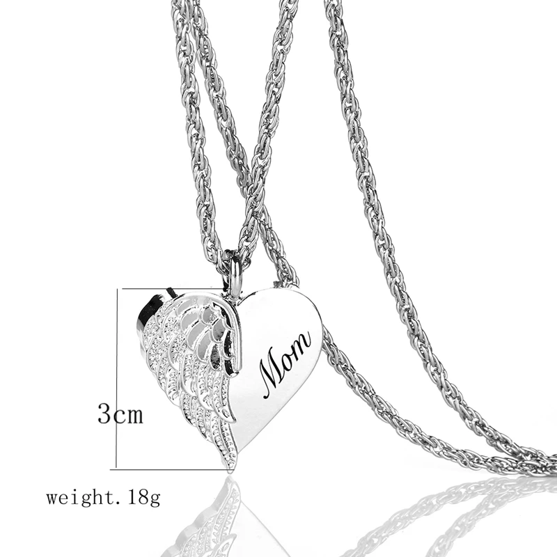 Романтическое женское ожерелье в форме сердца с крыльями ангела подвеска