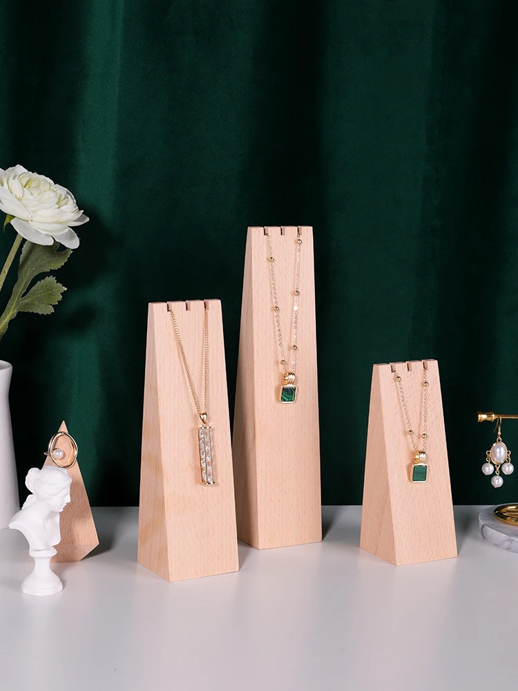 

Beech Solid Wood Jewelry Display Stand Necklace Ring Earrings Display Stand Jewellery Display Holder