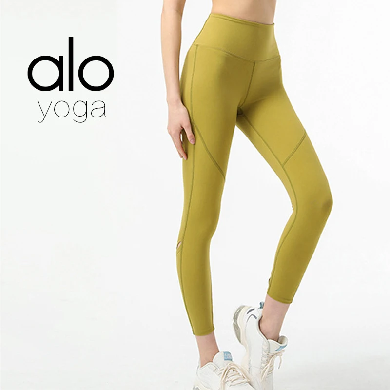 

Yoga Double Sided Hair Grinding Naked Feeling Leggings European American High Waist Peach Buttocks Stitching Fitness Pant /4