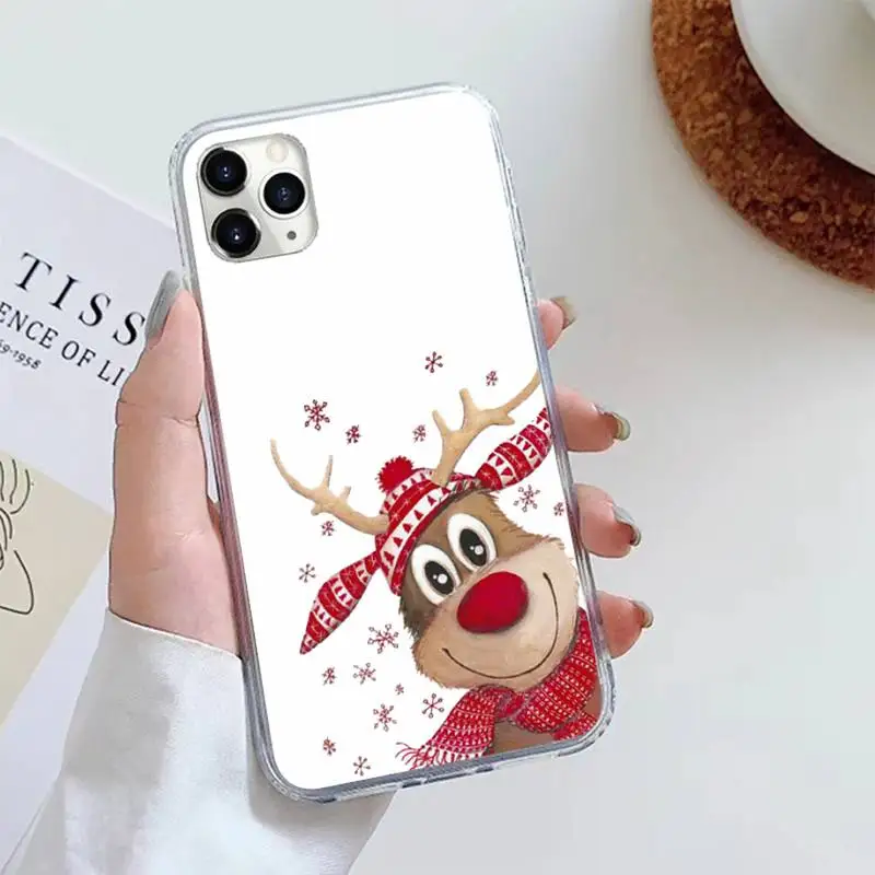 

Cute Christmas Elk Phone Case For iphone 12 5 5s 5c se 6 6s 7 8 plus x xs xr 11 pro max mini