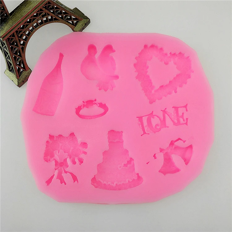 Рождественские животные любовь птица цветок колокольчик 3D силиконовые