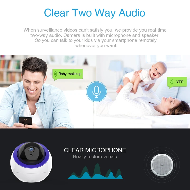 1080P 2.0MP Home Camera WiFi Intelligent Auto Tracking Cloud IP Surveillance Security Wireless CCTV YCC365 | Безопасность и защита
