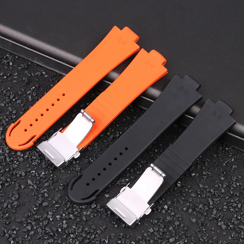 High quality rubber watchband waterproof silicone bracelet watch band 24mm*12mm lug end strap for O-ris AQUIS 7740 mens watches