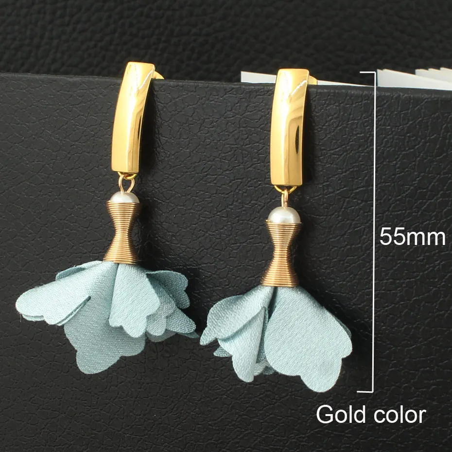 Цветок висячие серьги Золотой Цвет Оптовая Продажа Модные простые милые