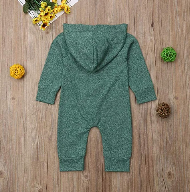 Newborn Baby Girl Boy Rompers Autumn Clothes Solid Color Long Sleeve Cotton Hoodied knitting Romper Jumpsuit Comfy Outfit