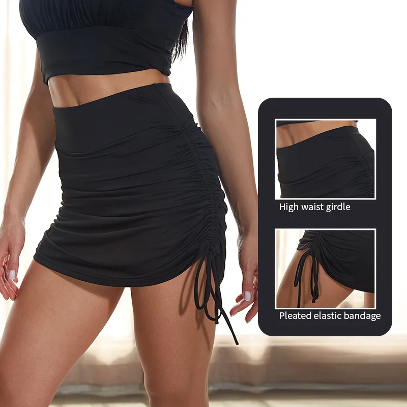 BKRIVE женские теннисные юбки спортивные шорты для йоги юбка на шнурке с рюшами